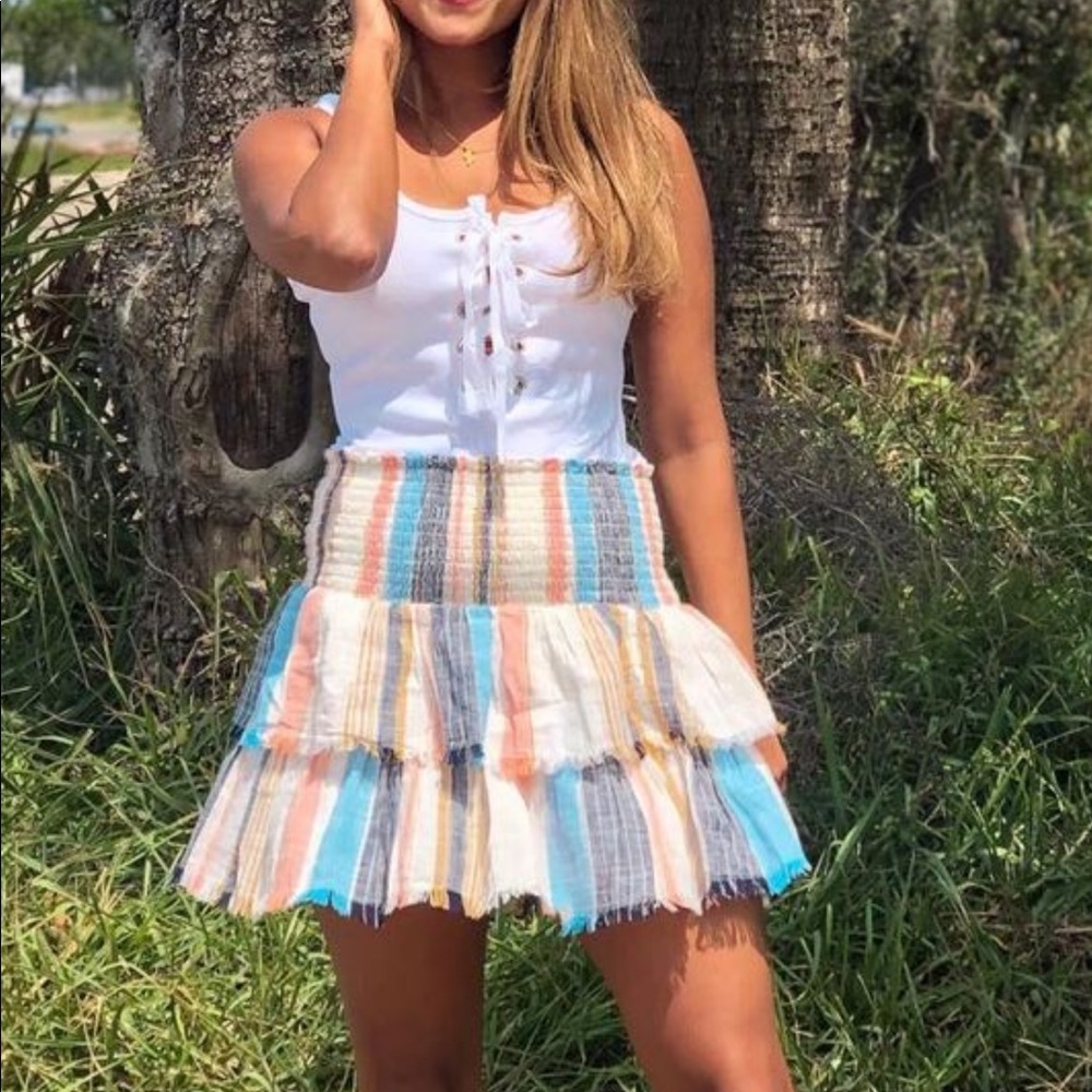 Aerie shirred waist cotton skirt